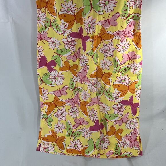 PALM LILY DRESS WOMENS 6 FLORAL BUTTON COLLARED ALL OVER PRINT SLEEVELESS FLOWER - Picture 11 of 13